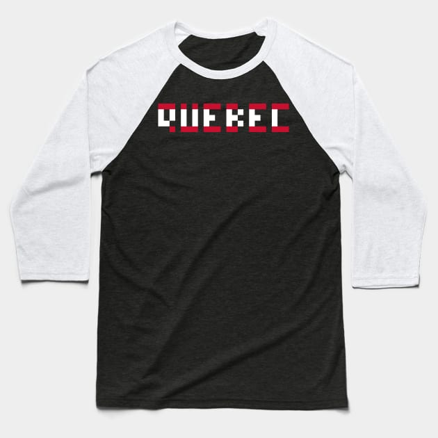 Pixel Hockey City Quebec 1995 Retro Baseball T-Shirt by gkillerb